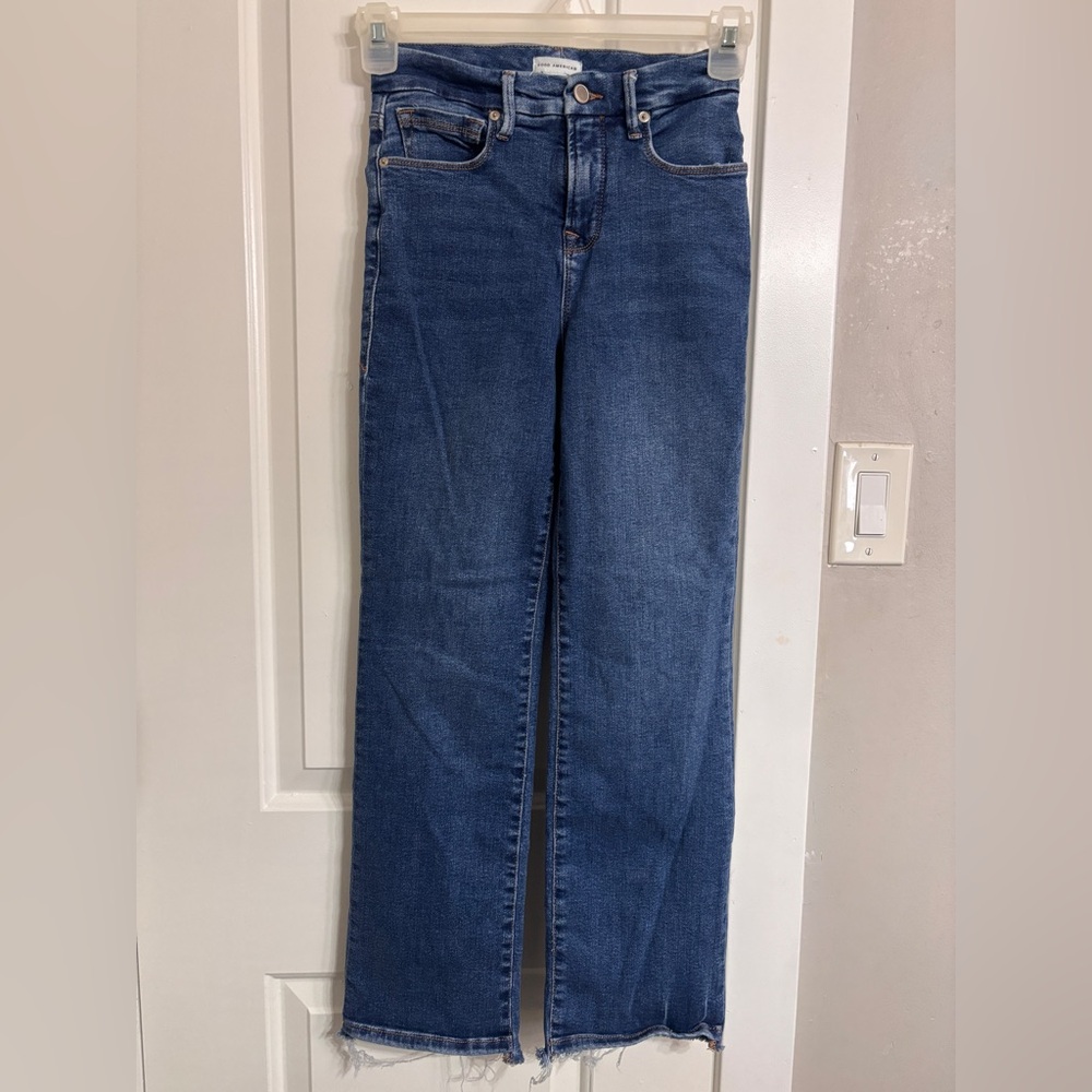 Good American Dark Blue Straight Leg Jeans Size 2 or 26